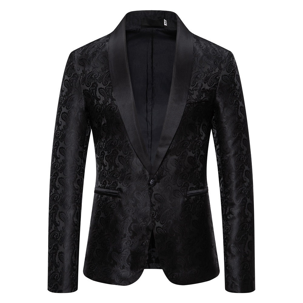 Elegante giacca da smoking con motivo floreale jacquard