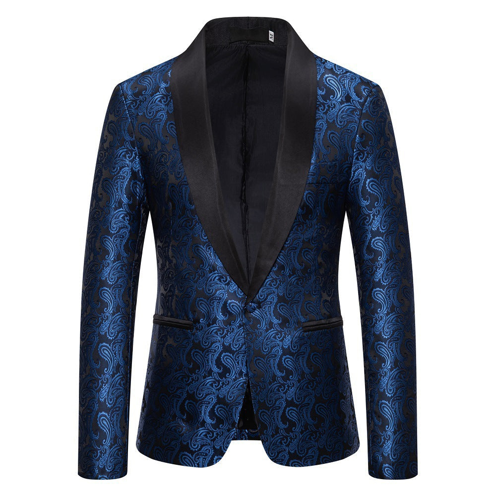 Elegante giacca da smoking con motivo floreale jacquard