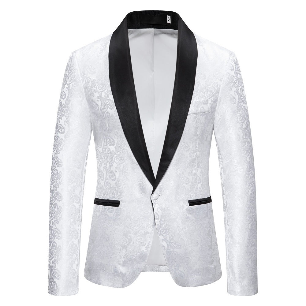 Elegante giacca da smoking con motivo floreale jacquard