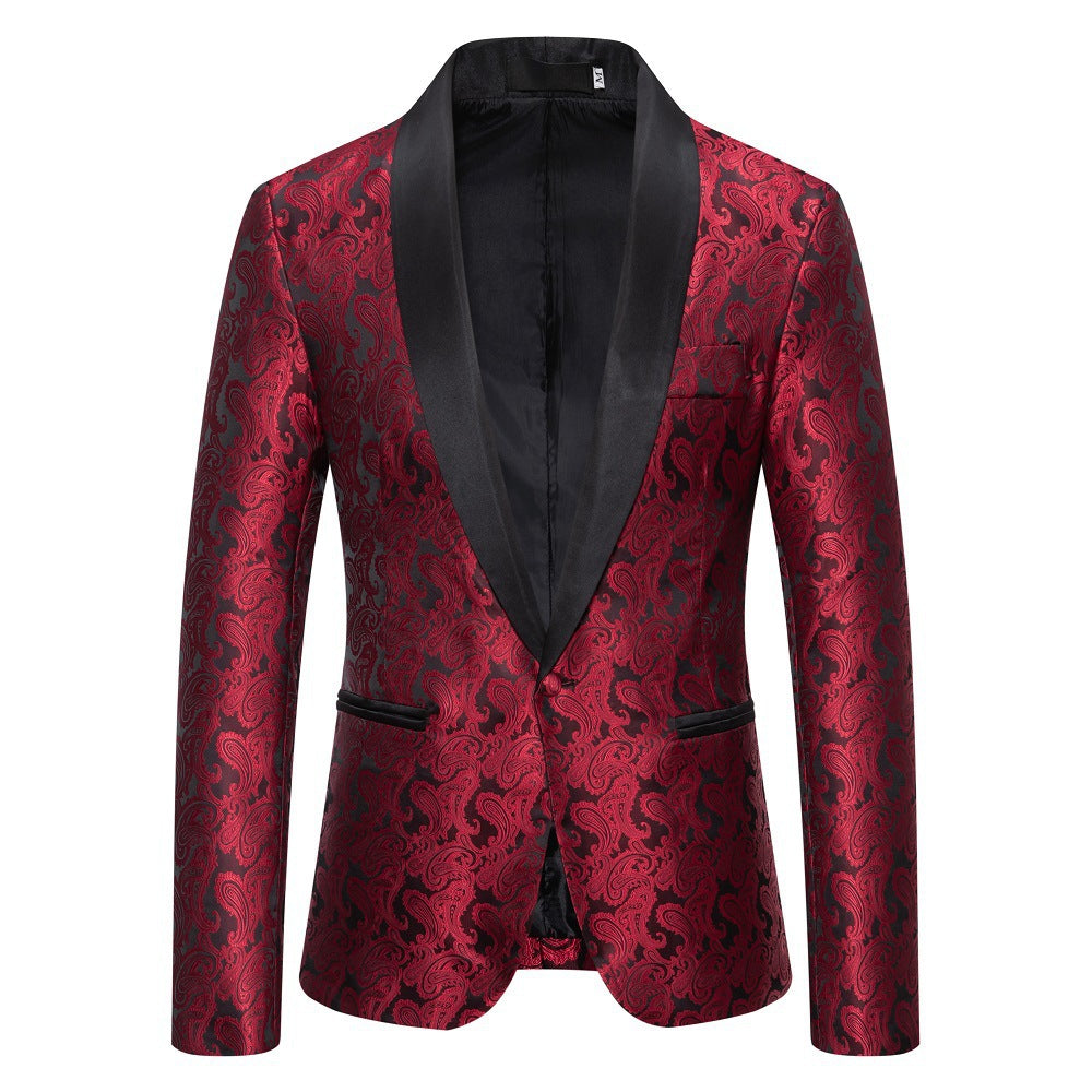 Elegante giacca da smoking con motivo floreale jacquard