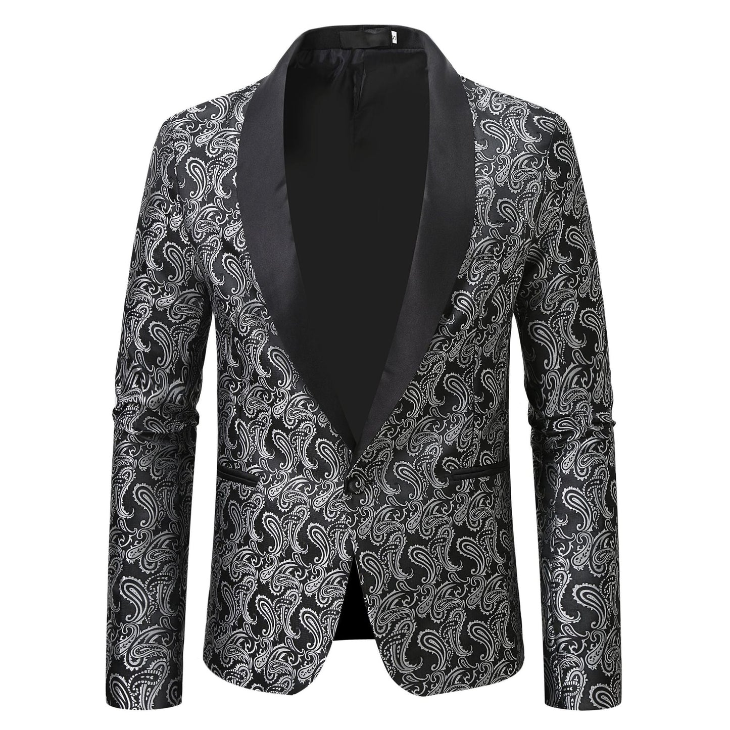Elegante giacca da smoking con motivo floreale jacquard