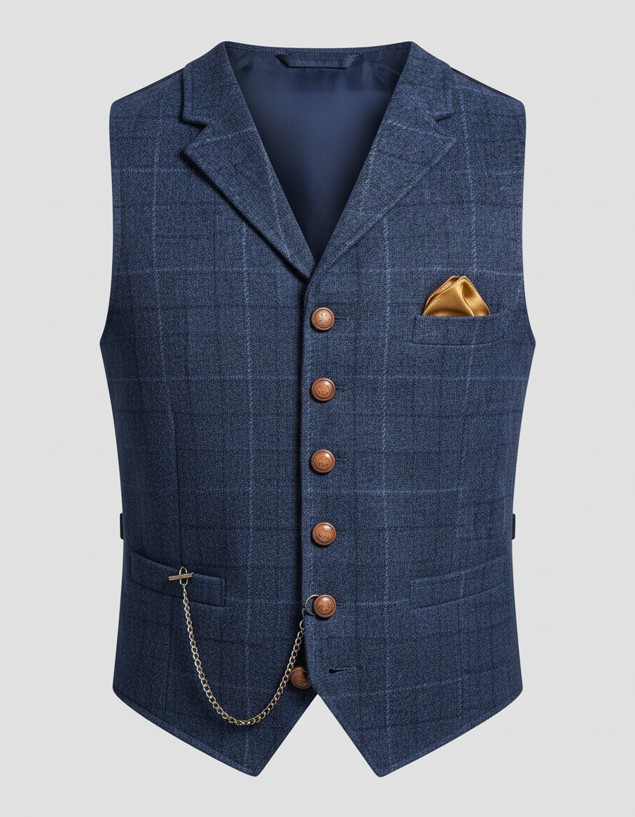 Elegante Gilet da Abito da Uomo di Taglio Classico per Look Formali e da Ufficio