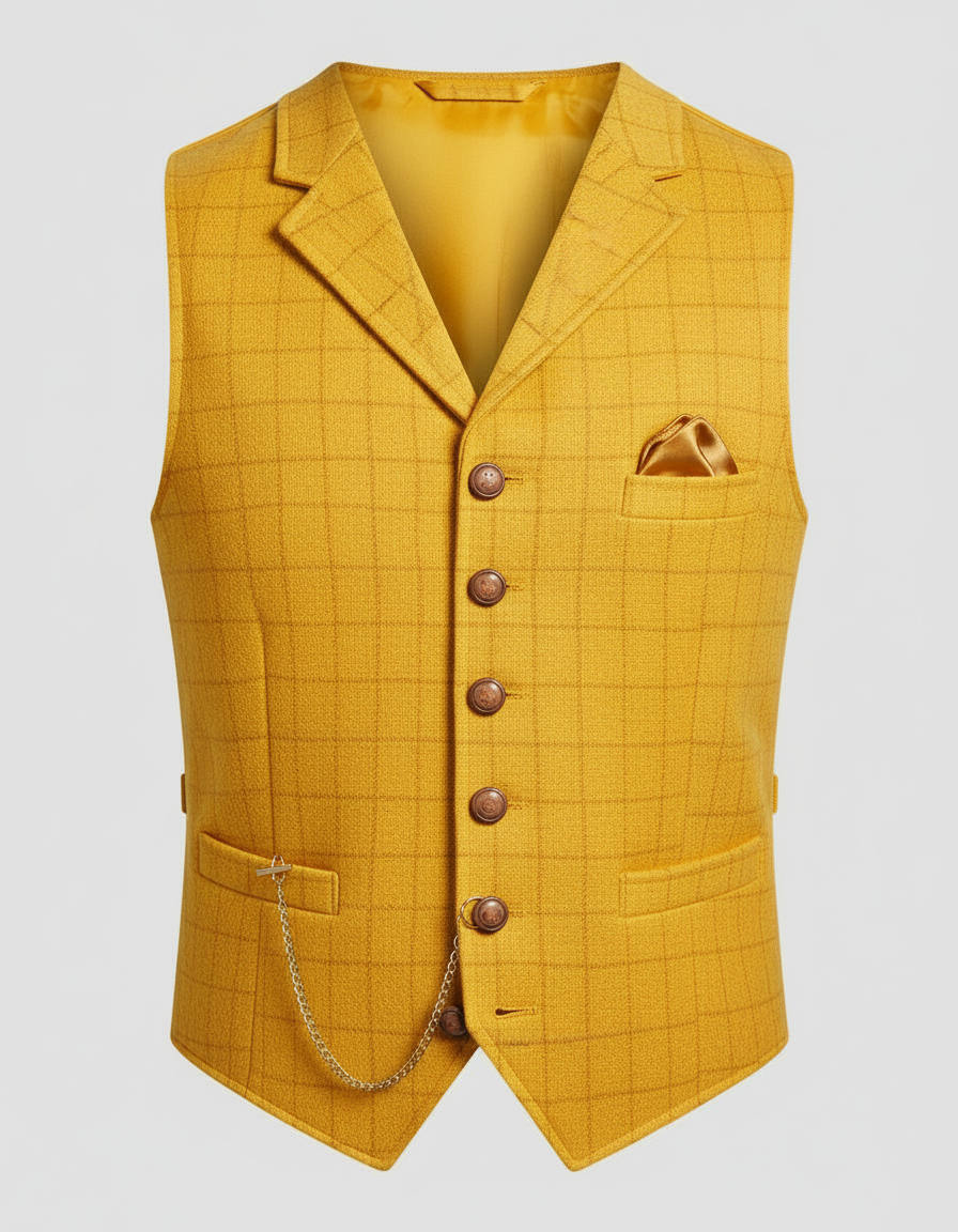 Elegante Gilet da Abito da Uomo di Taglio Classico per Look Formali e da Ufficio