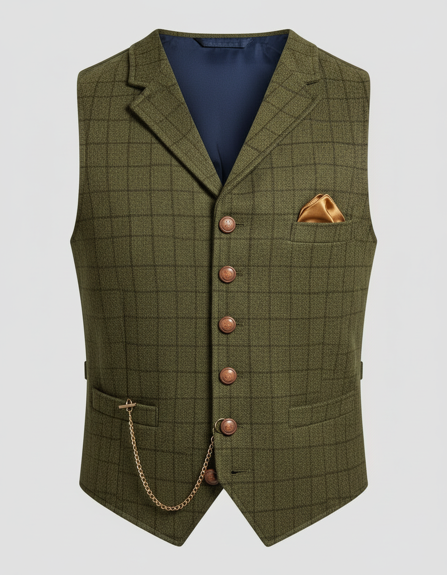 Elegante Gilet da Abito da Uomo di Taglio Classico per Look Formali e da Ufficio