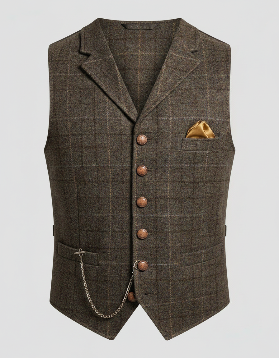 Elegante Gilet da Abito da Uomo di Taglio Classico per Look Formali e da Ufficio