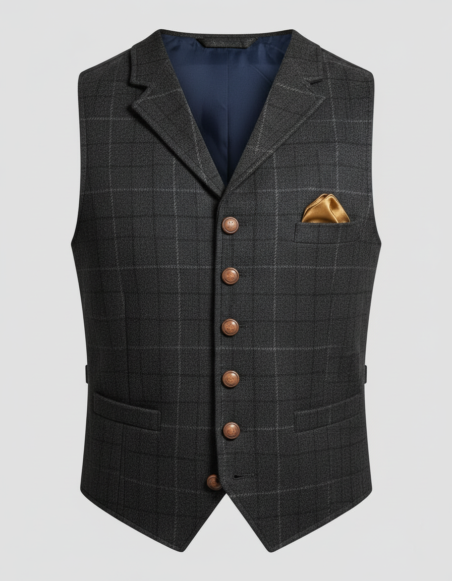 Elegante Gilet da Abito da Uomo di Taglio Classico per Look Formali e da Ufficio