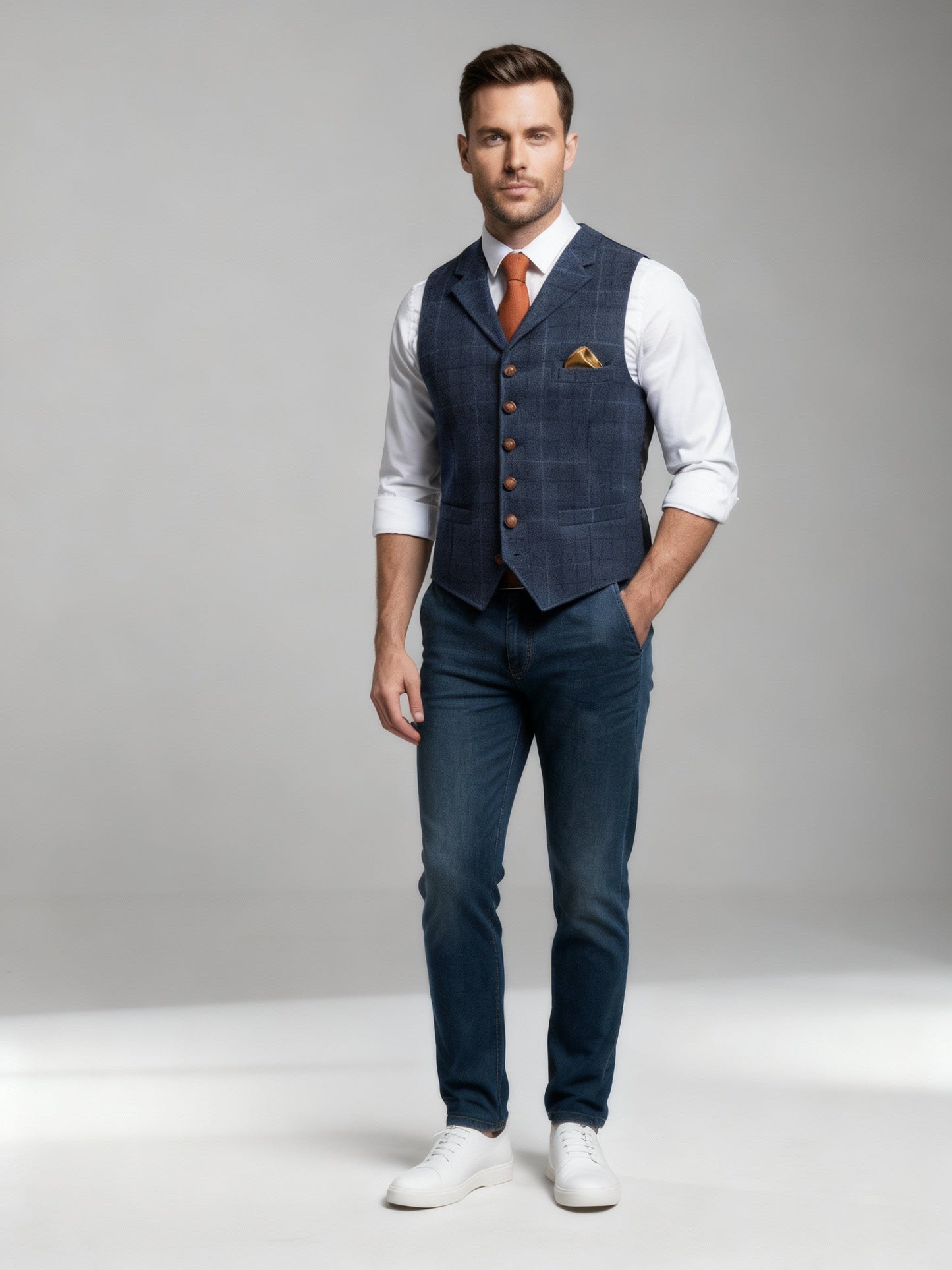 Elegante Gilet da Abito da Uomo di Taglio Classico per Look Formali e da Ufficio