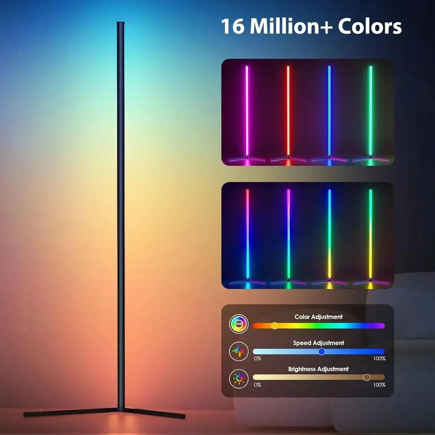 Elegante Lampada ad Angolo RGB con Telecomando - Illuminazione Moderna