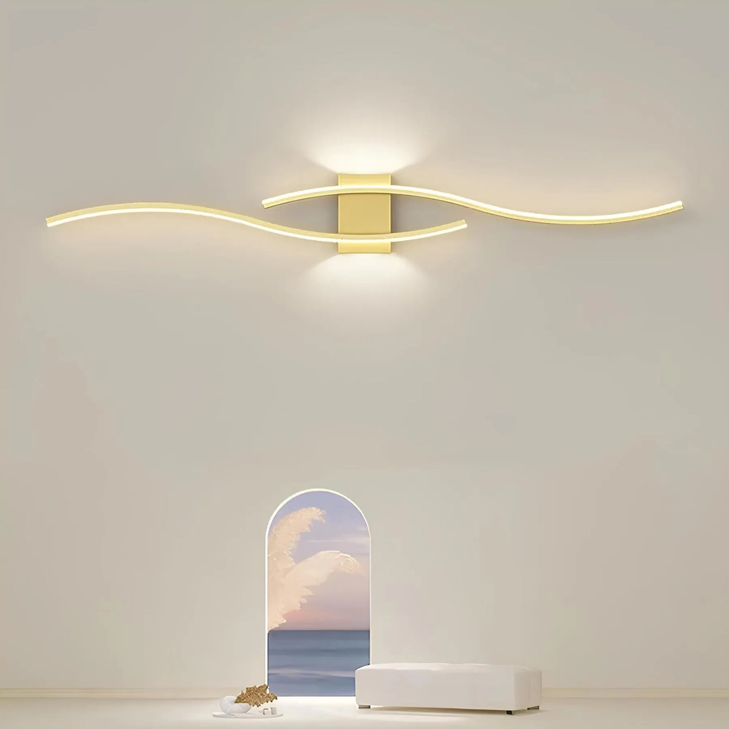 Elegante lampada da parete lineare per interni moderni, discreta illuminazione d'accento con montaggio a parete