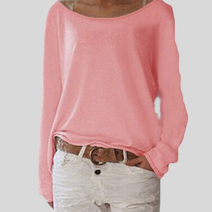 Elegante maglione autunnale leggero girocollo