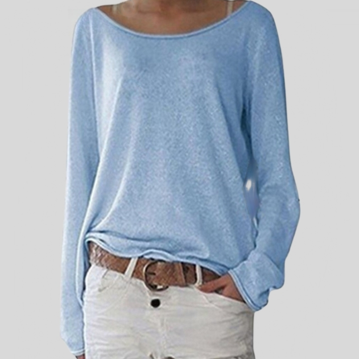 Elegante maglione autunnale leggero girocollo