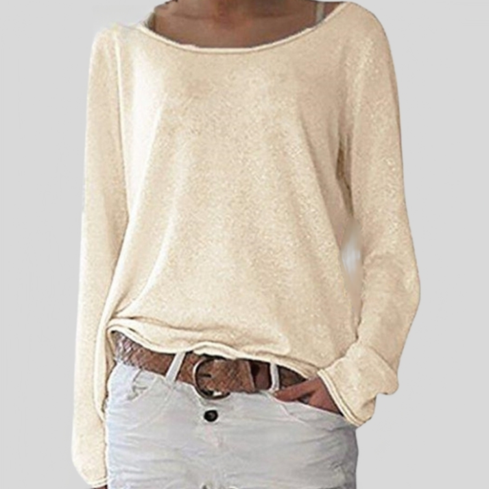 Elegante maglione autunnale leggero girocollo