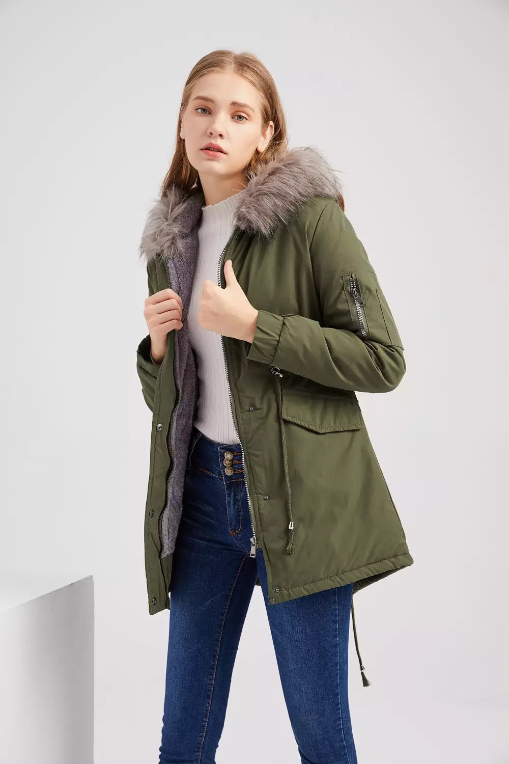 Elegante Parka Invernale con Pratiche Tasche