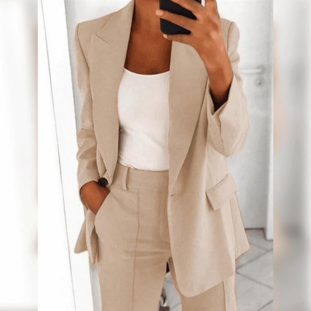 Elegante tailleur pantalone da donna 2 pezzi – Completo due pezzi per look formali