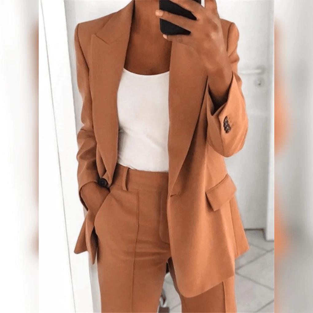 Elegante tailleur pantalone da donna 2 pezzi – Completo due pezzi per look formali