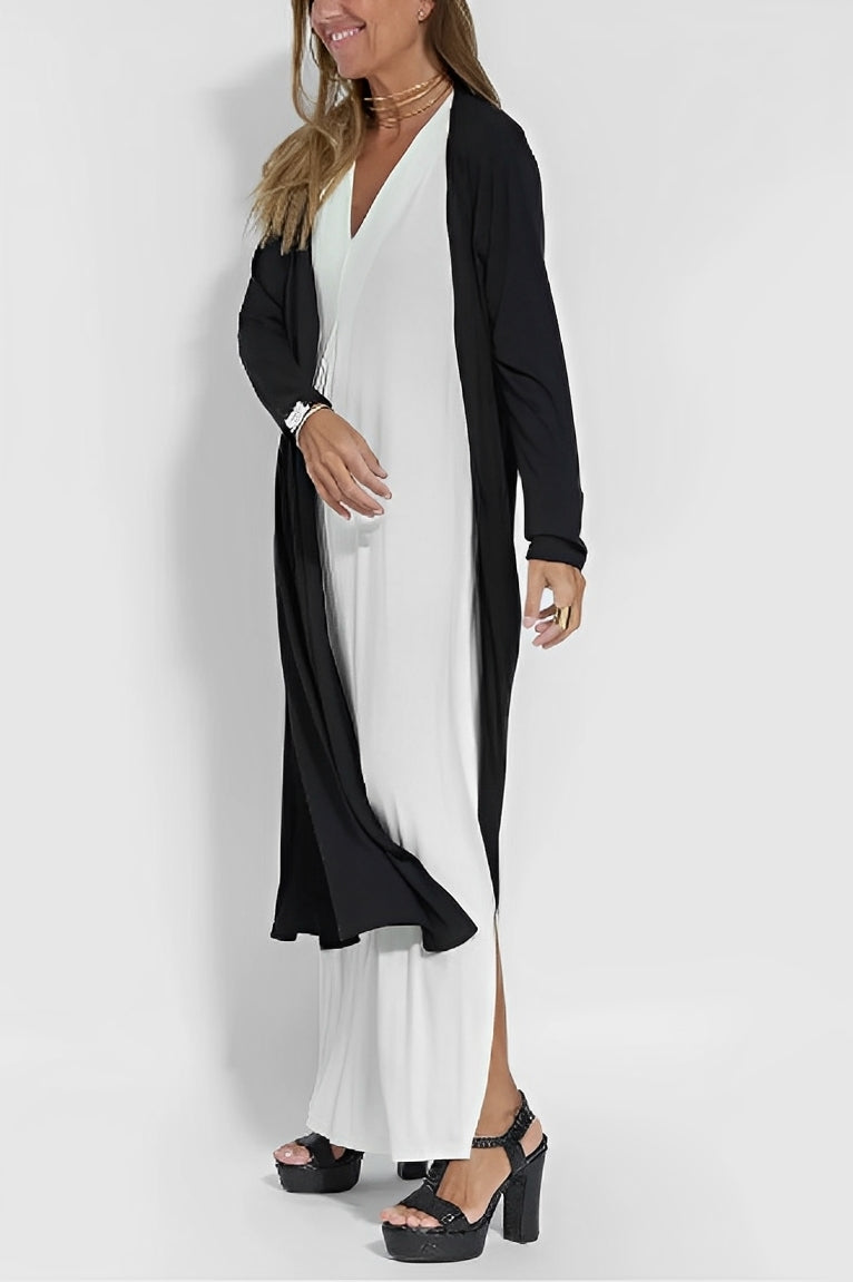 Elegante vestito lungo estivo con scollo a V