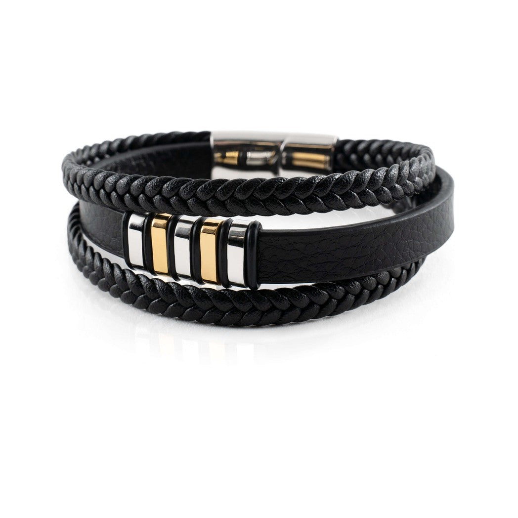 Eleganti bracciali da uomo in vera pelle