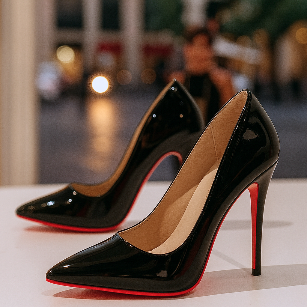 Eleganti scarpe décolleté con tacco e morbida soletta imbottita – Calzature sintetiche nere per ogni occasione