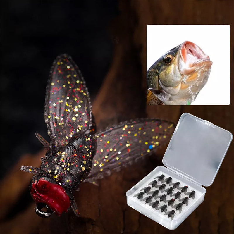 Esche da Pesca Bioniche a Forma di Mosca e Insetto per Pescatori, 20 Pezzi