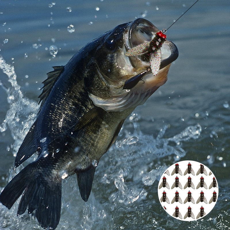 Esche da Pesca Bioniche a Forma di Mosca e Insetto per Pescatori, 20 Pezzi