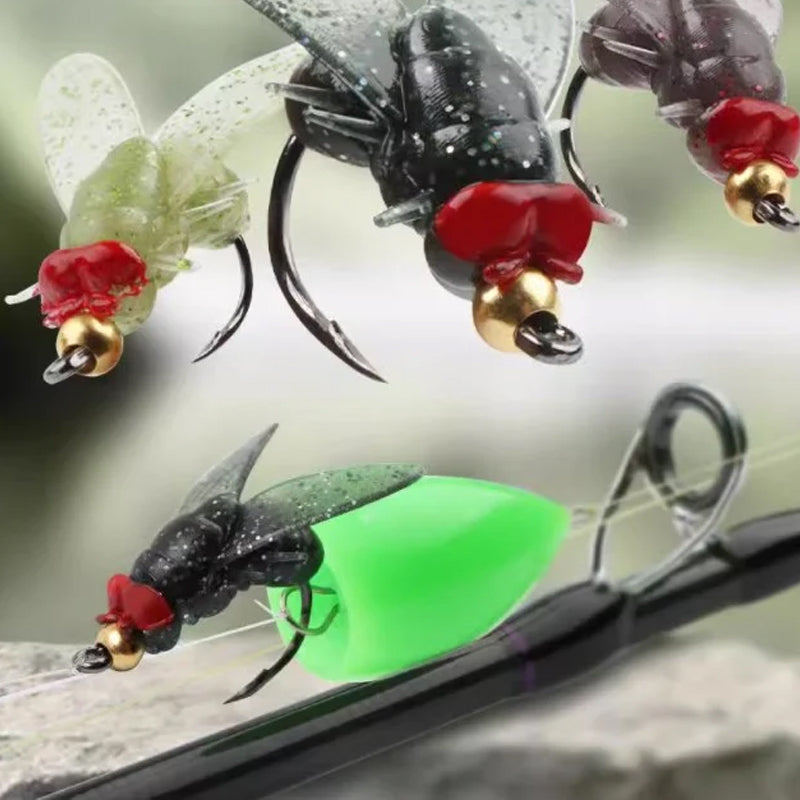 Esche da Pesca Bioniche a Forma di Mosca e Insetto per Pescatori, 20 Pezzi