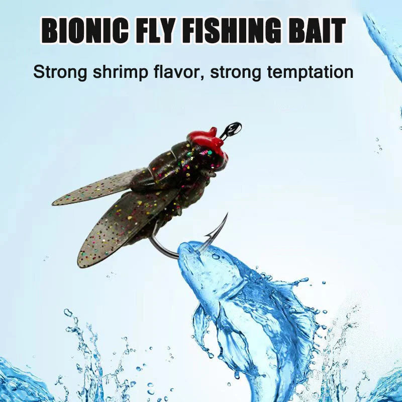 Esche da Pesca Bioniche a Forma di Mosca e Insetto per Pescatori, 20 Pezzi