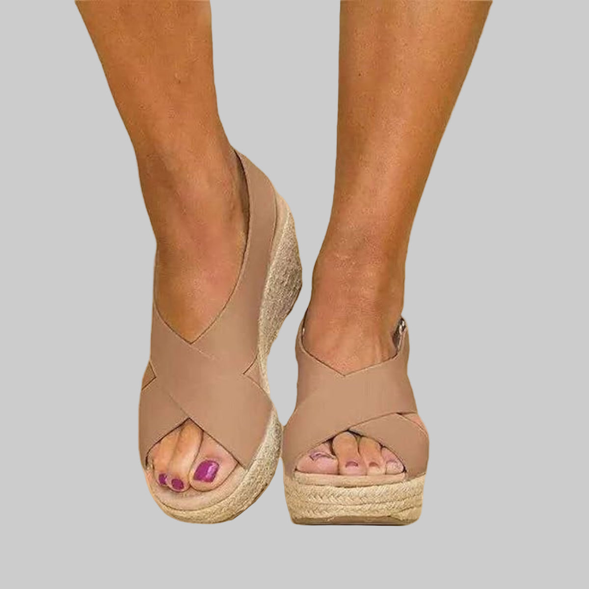 Espadrillas da donna con zeppa e cinturini incrociati