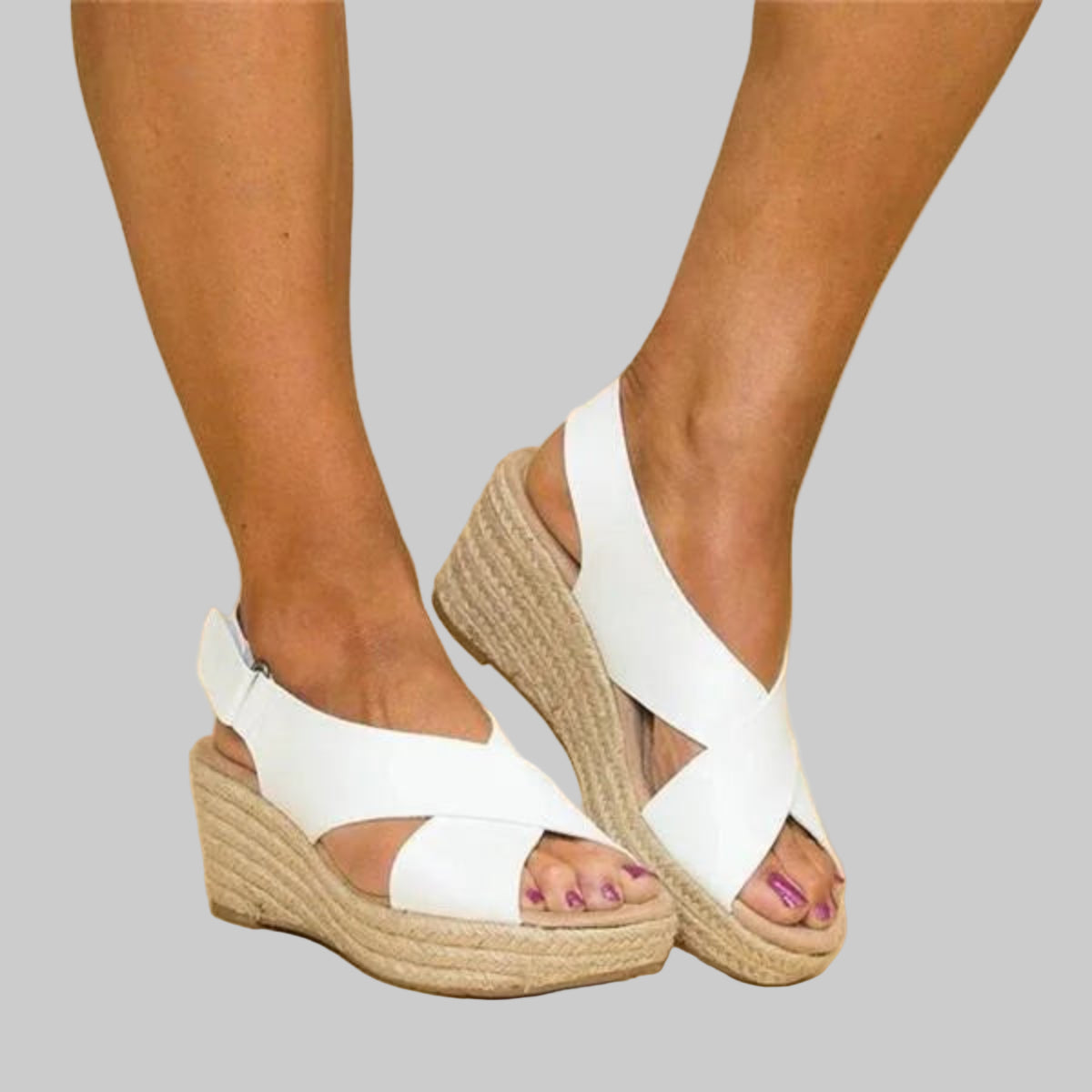 Espadrillas da donna con zeppa e fasce incrociate