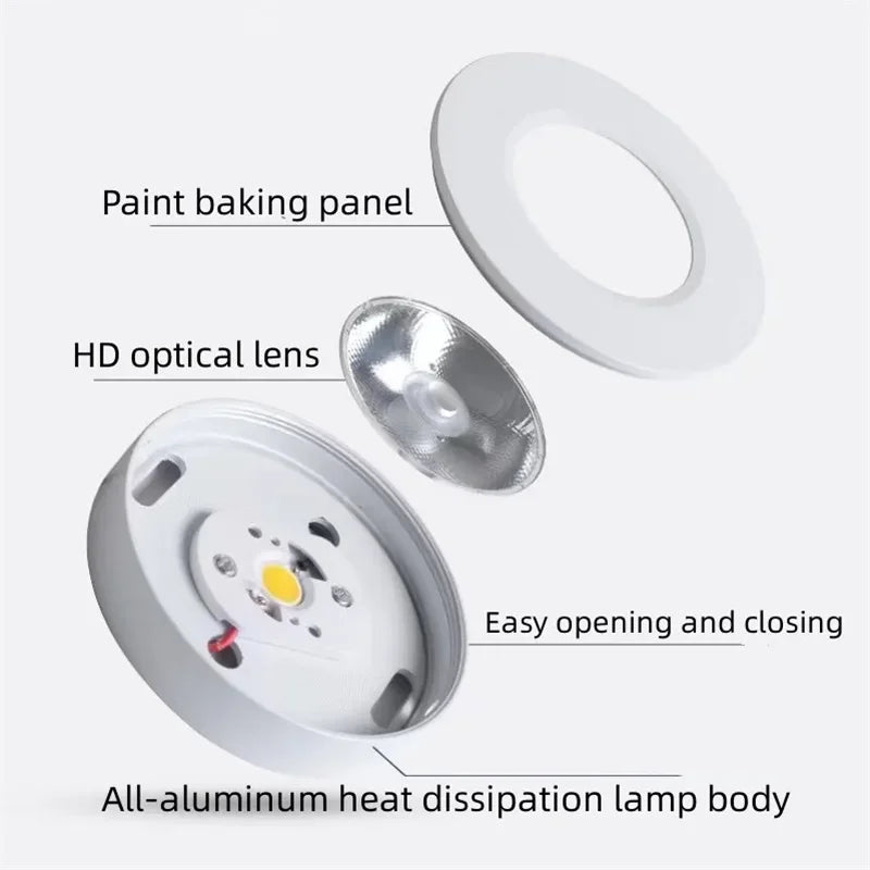 Faretto downlight LED a plafone ultrasottile in alluminio antiriflesso per cucina, bagno e zona giorno 90–260 V