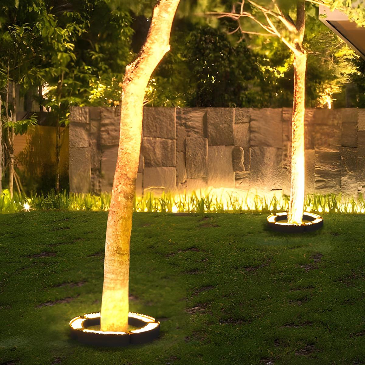 Faretto LED curvo da giardino con picchetto, 12W, RGB e bianco caldo, IP65