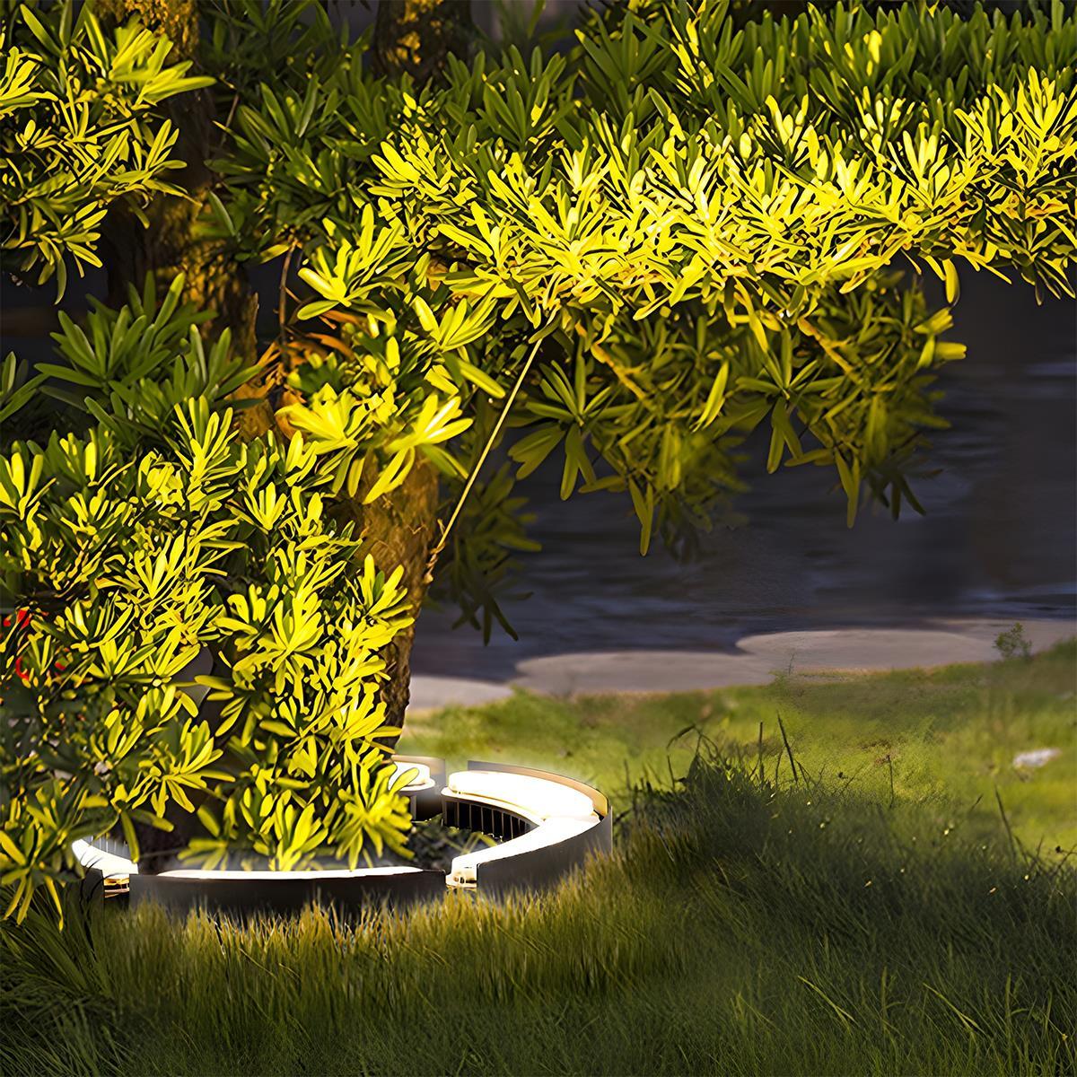 Faretto LED curvo da giardino con picchetto, 12W, RGB e bianco caldo, IP65