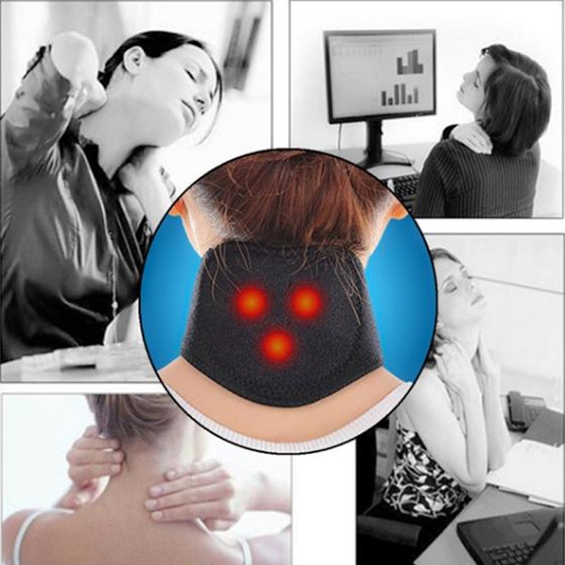 Fascia cervicale magnetica auto-riscaldante