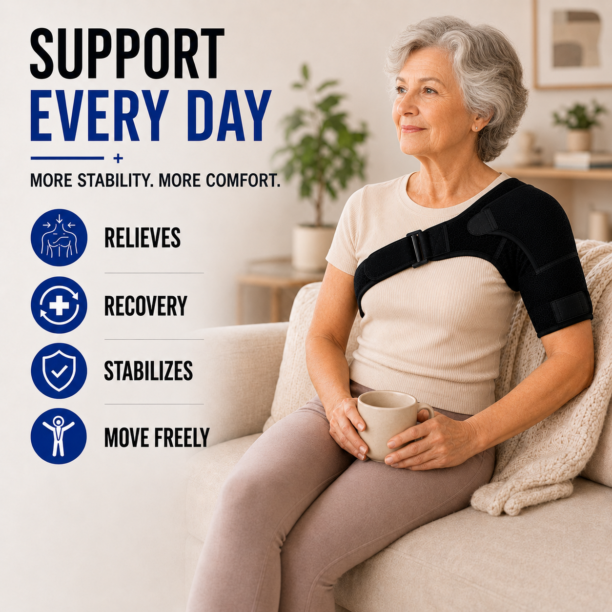 Fascia di supporto per spalla regolabile