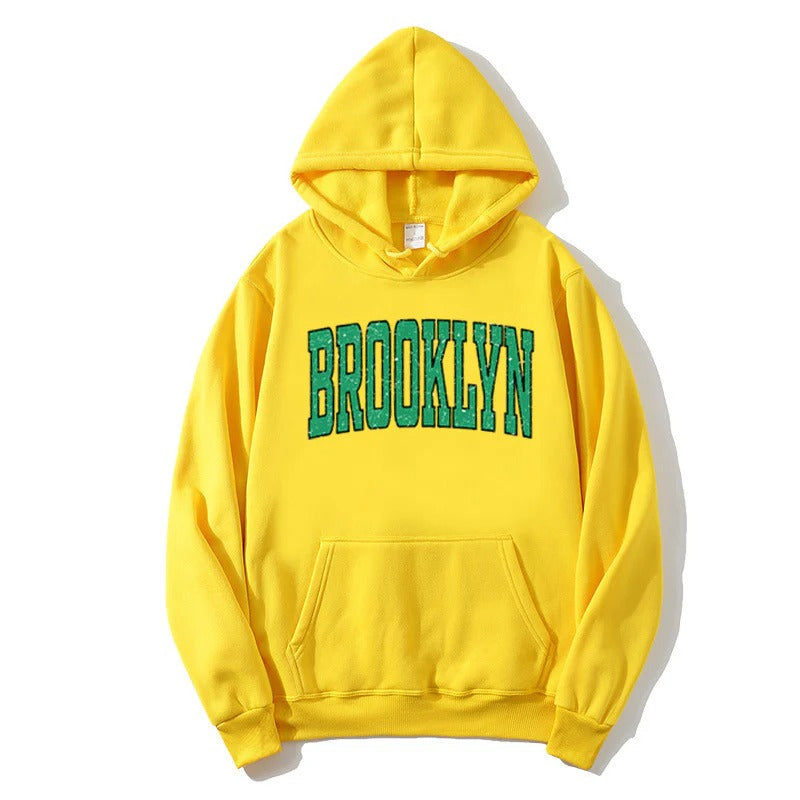 Felpa con cappuccio da donna con elegante stampa Brooklyn