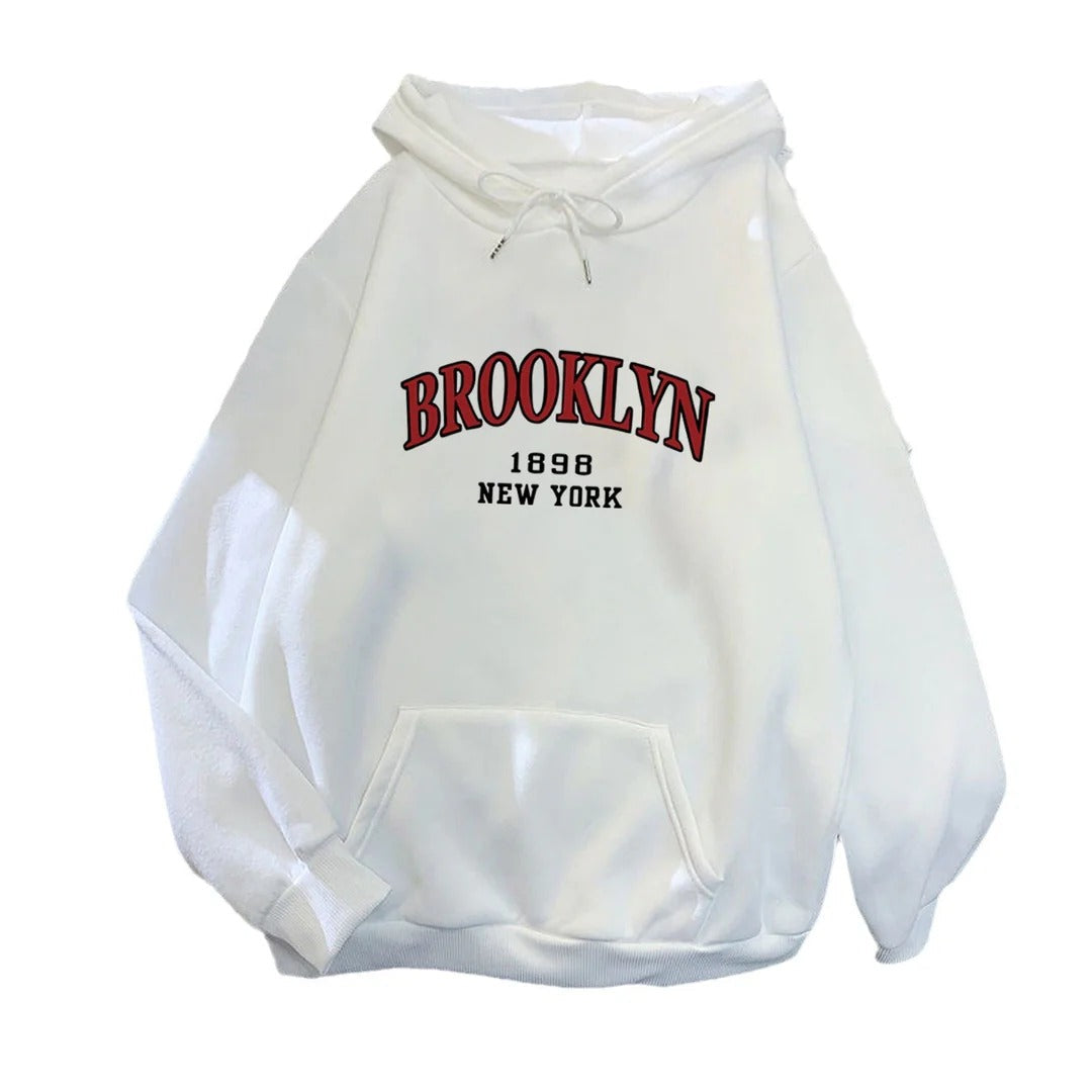 Felpa con cappuccio da donna con elegante stampa Brooklyn