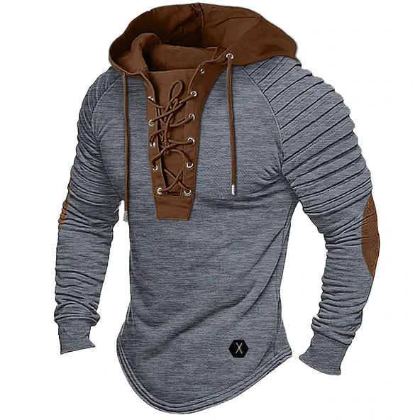 Felpa con cappuccio da uomo con lacci