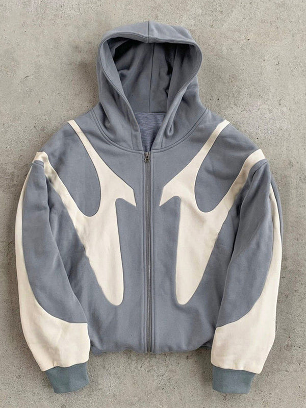 Felpa con cappuccio oversize da uomo a maniche lunghe con dettagli a contrasto in stile Y2K