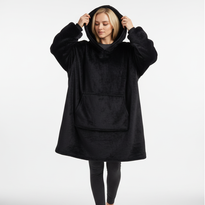 Felpa coperta oversize con cappuccio