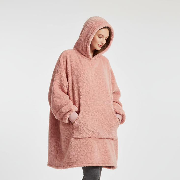 Felpa coperta oversize con cappuccio