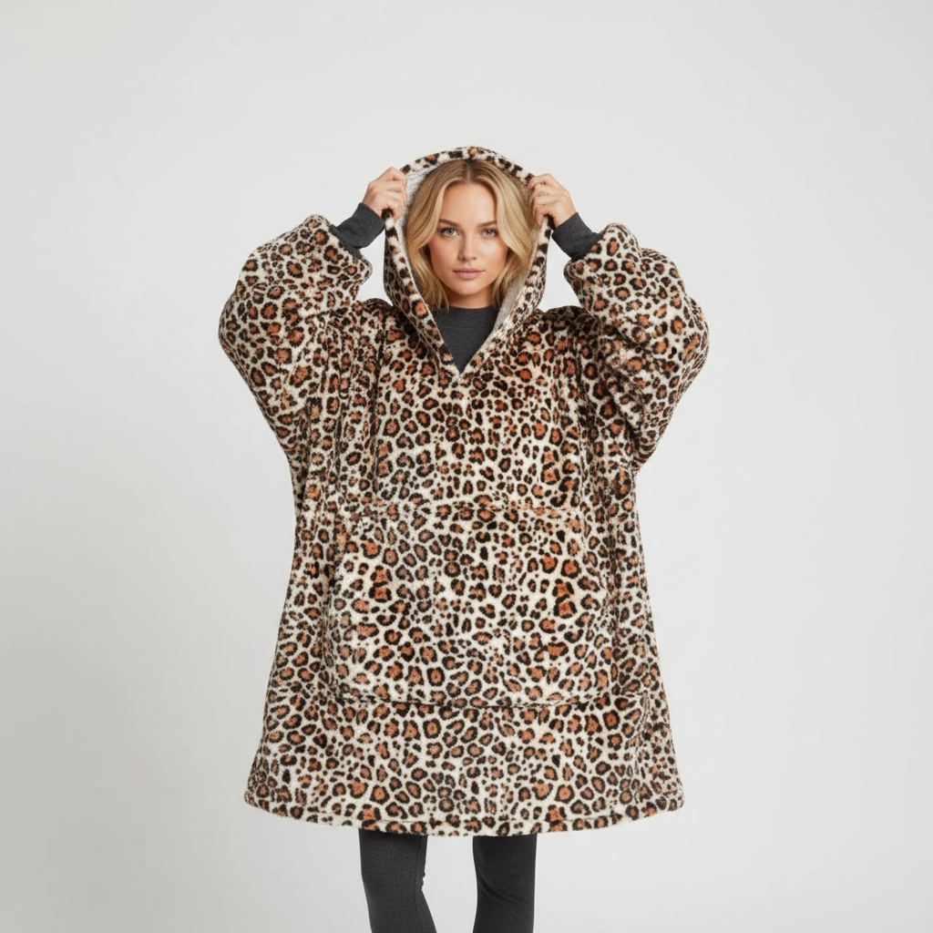 Felpa coperta oversize con cappuccio