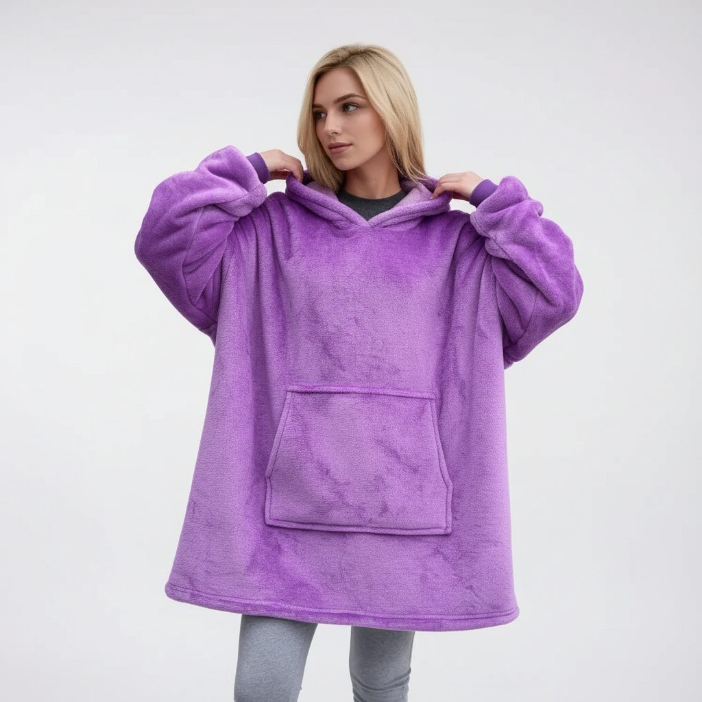 Felpa coperta oversize con cappuccio