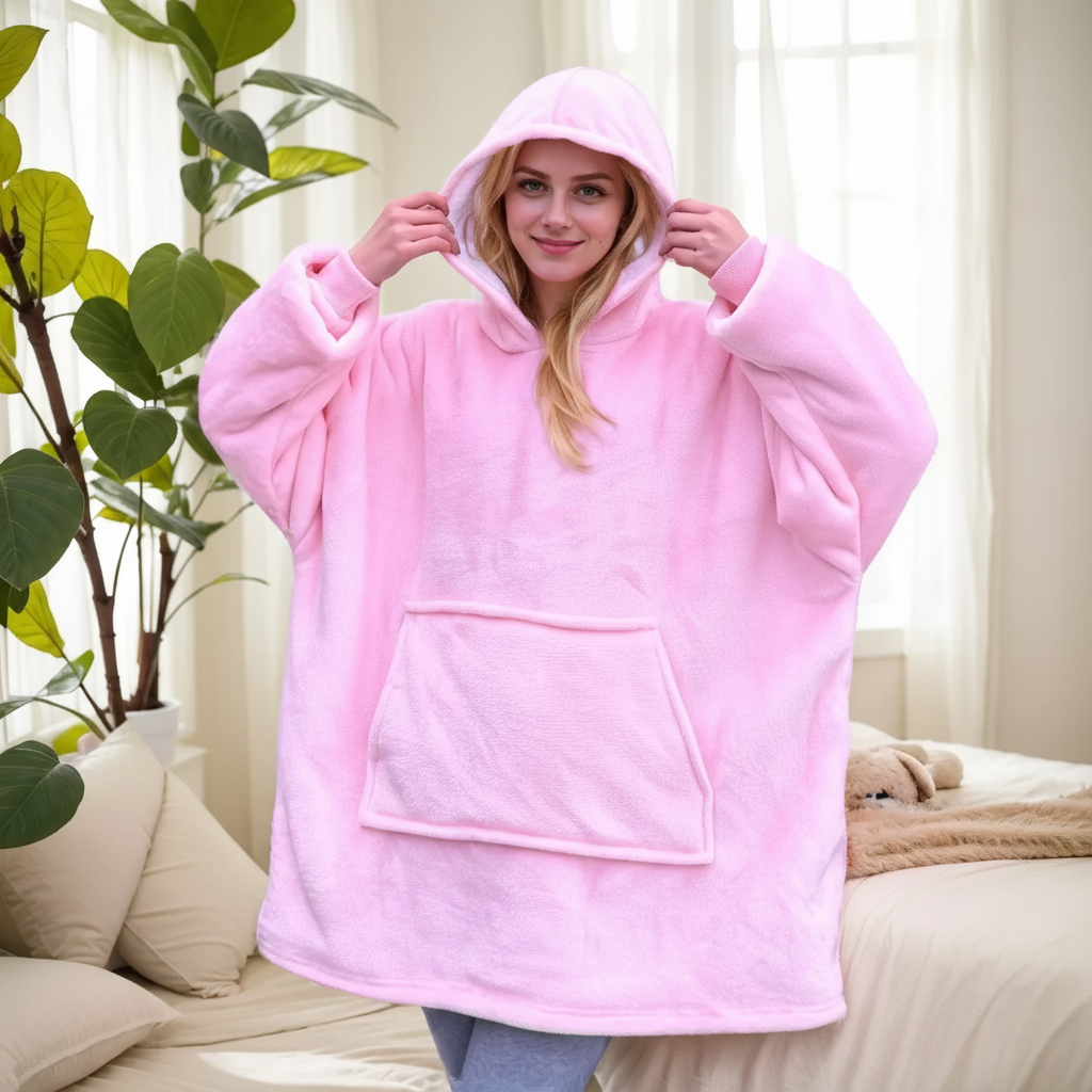 Felpa coperta oversize con cappuccio