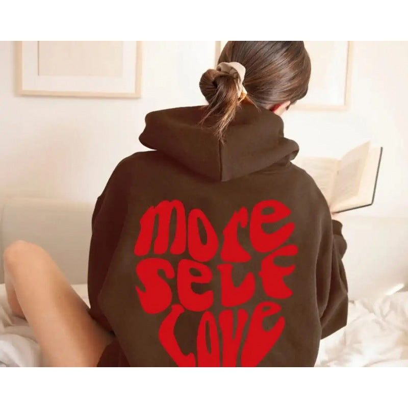 Felpa da donna con cappuccio, stampa d'impatto e vestibilità oversized