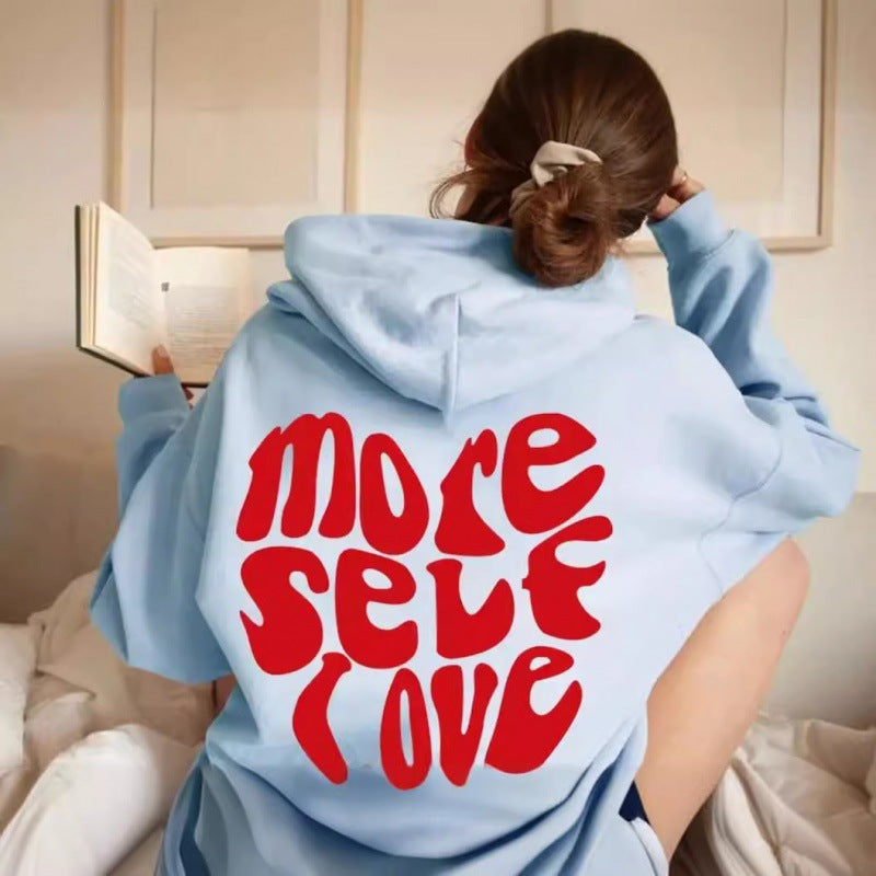 Felpa da donna con cappuccio, stampa d'impatto e vestibilità oversized