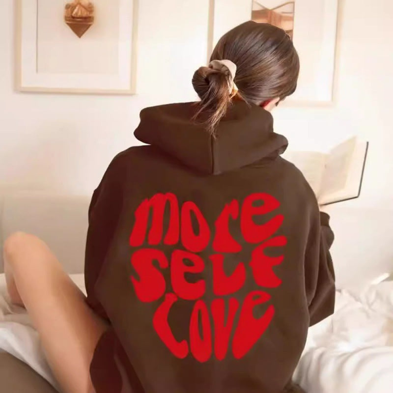 Felpa da donna con cappuccio, stampa d'impatto e vestibilità oversized