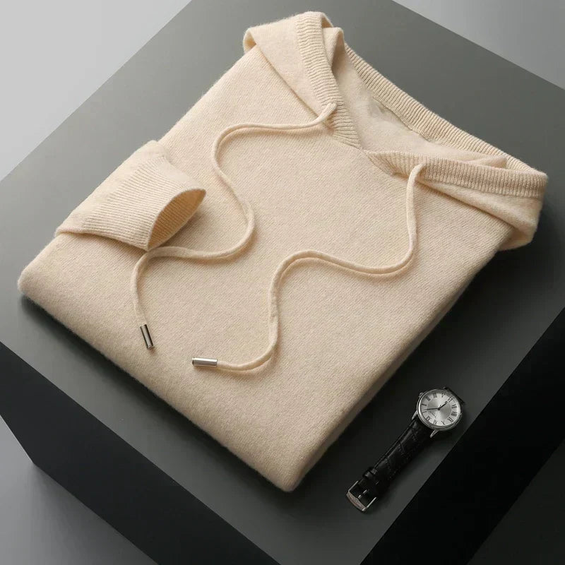 Felpa da uomo con cappuccio, coulisse e maniche lunghe