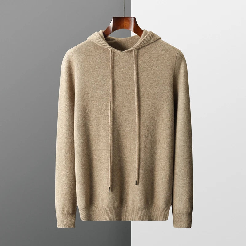 Felpa da uomo con cappuccio, coulisse e maniche lunghe