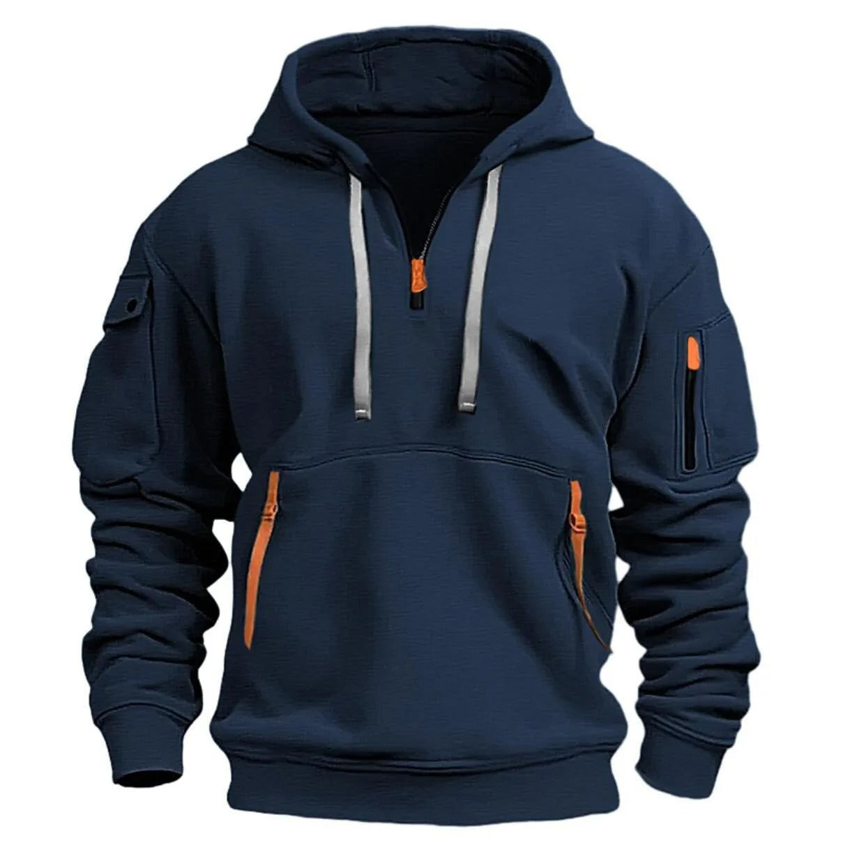 Felpa da uomo con cappuccio e tasche multiple