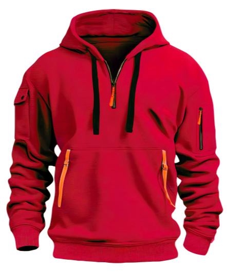 Felpa da Uomo con Cappuccio e Zip – Felpa Casual da Esterno