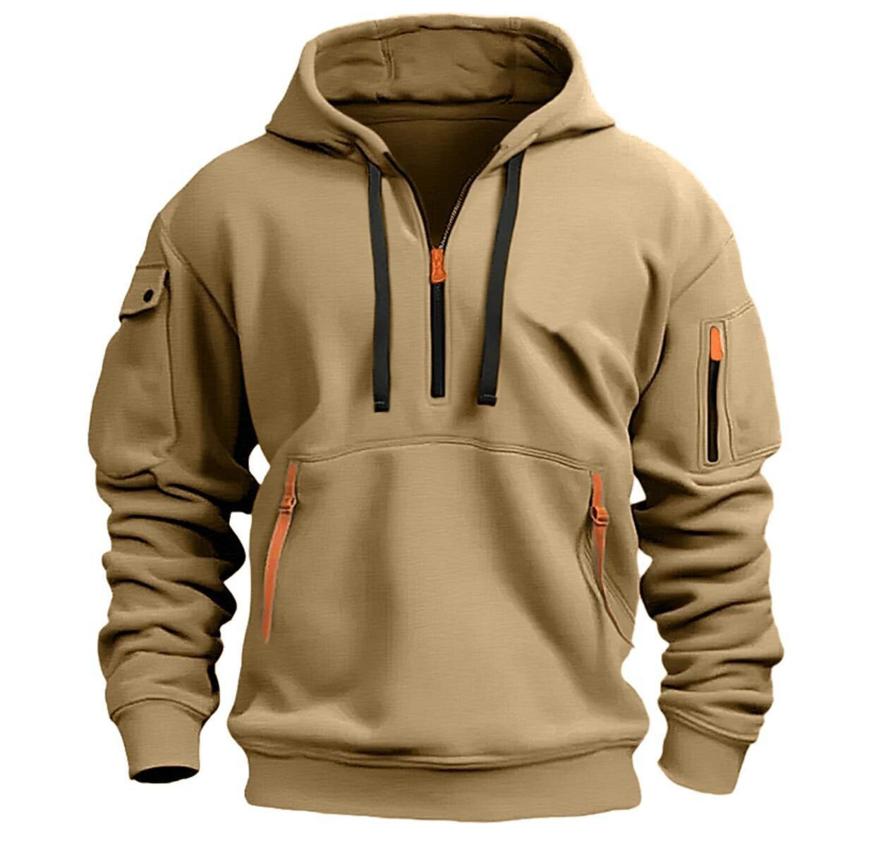 Felpa da Uomo con Cappuccio e Zip – Felpa Casual da Esterno